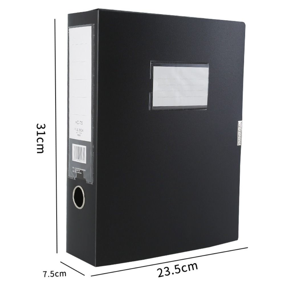 Binder Storage Box - มัลติฟังก์ชั่นสีดํา A4 แฟ้มโฟลเดอร์กันฝุ่นหนากล่องเก็บกระดาษพลาสติก PP กรณีเอกสารใบเสร็จรับเงิน